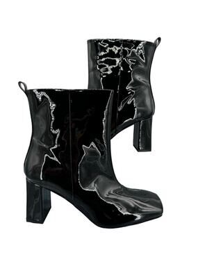 NEW Good American Women’s Square Toe Booties Black Size 9